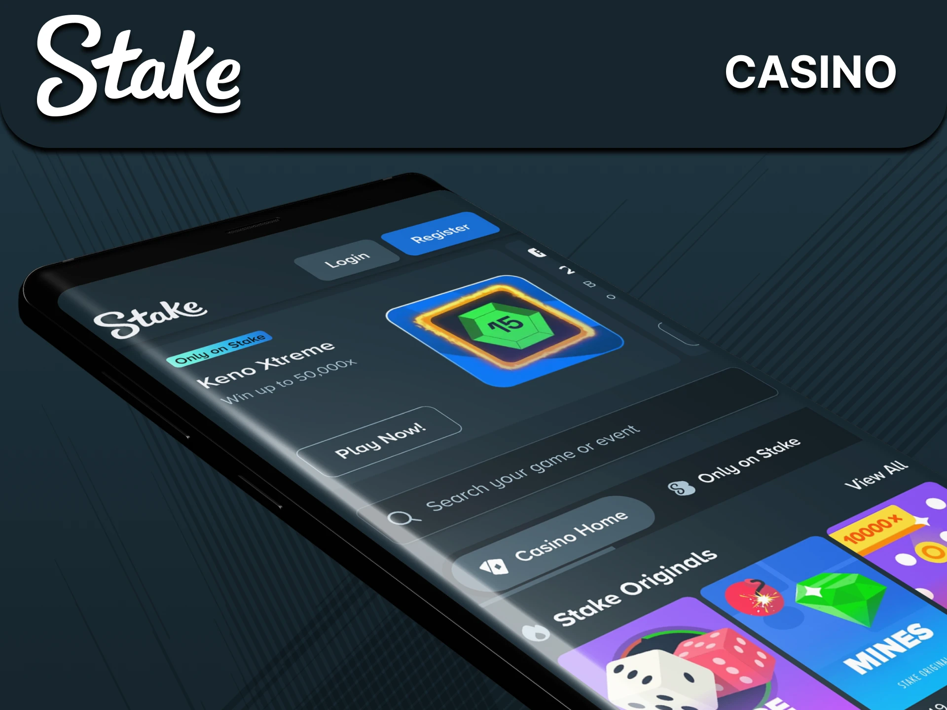 Mobile casino lobby illustration