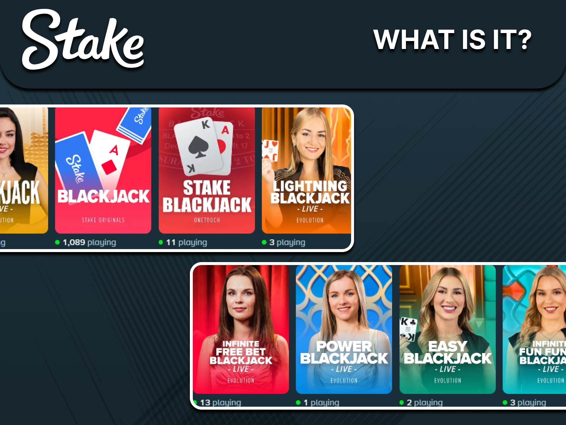 Blackjack cards and table interface