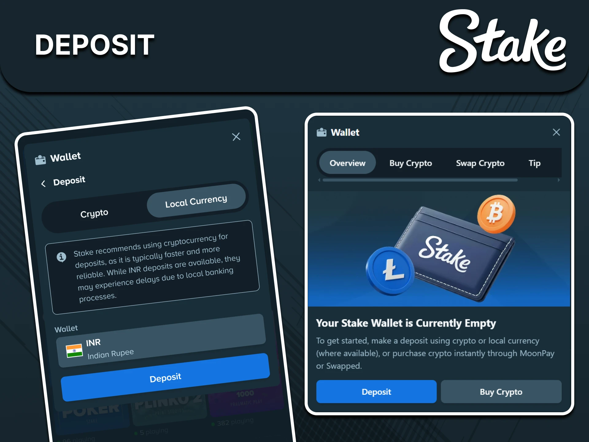 Stake wallet deposit options