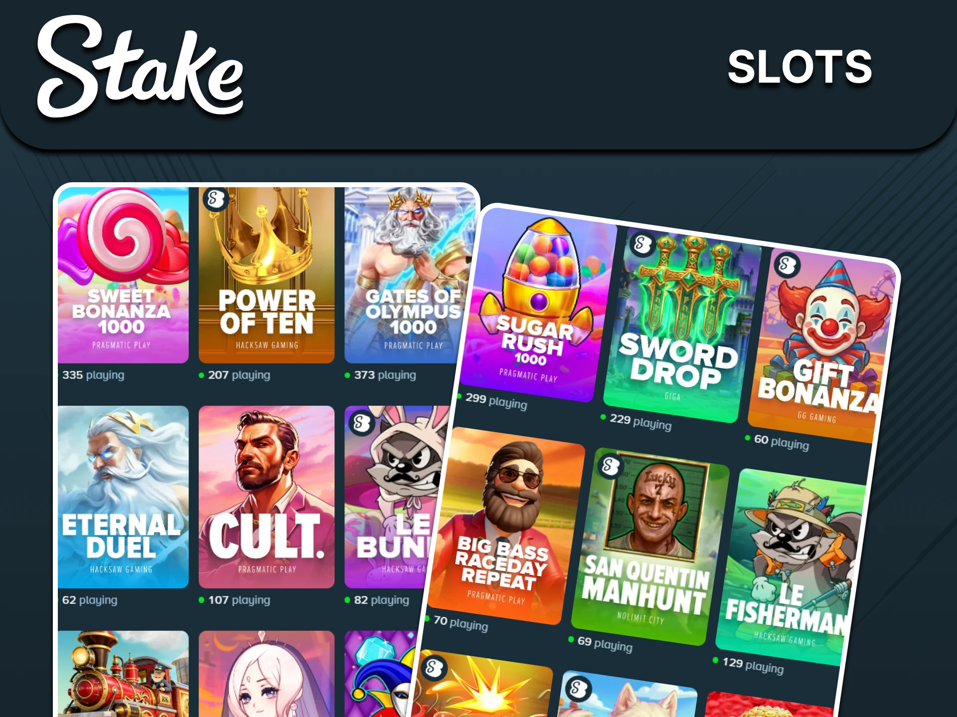 Stake slots catalogue screenshot