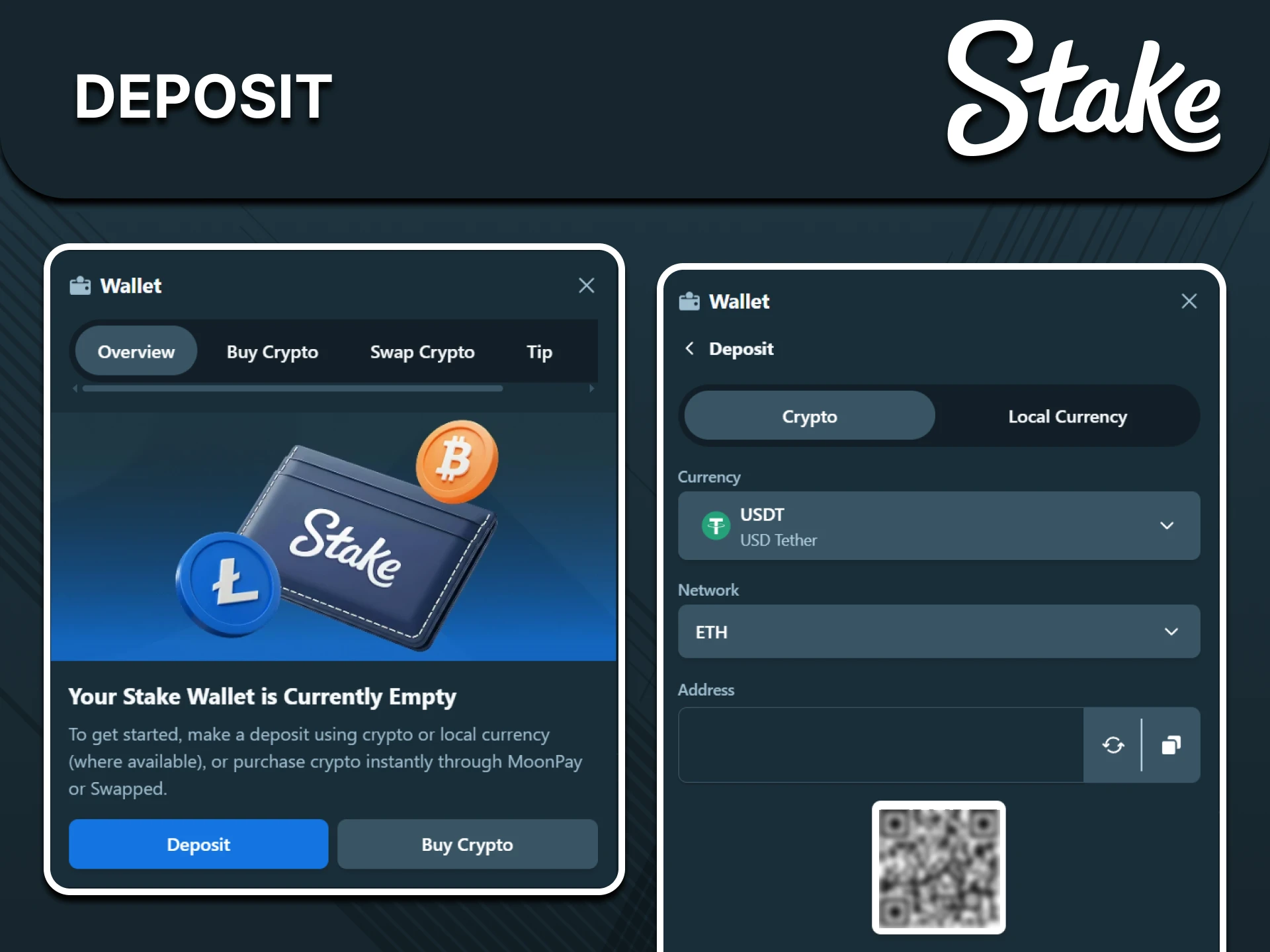 Wallet deposit guide illustration