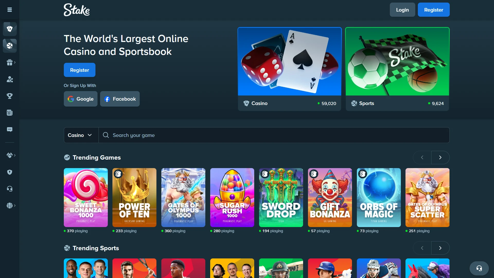 Stake website interface screenshot
