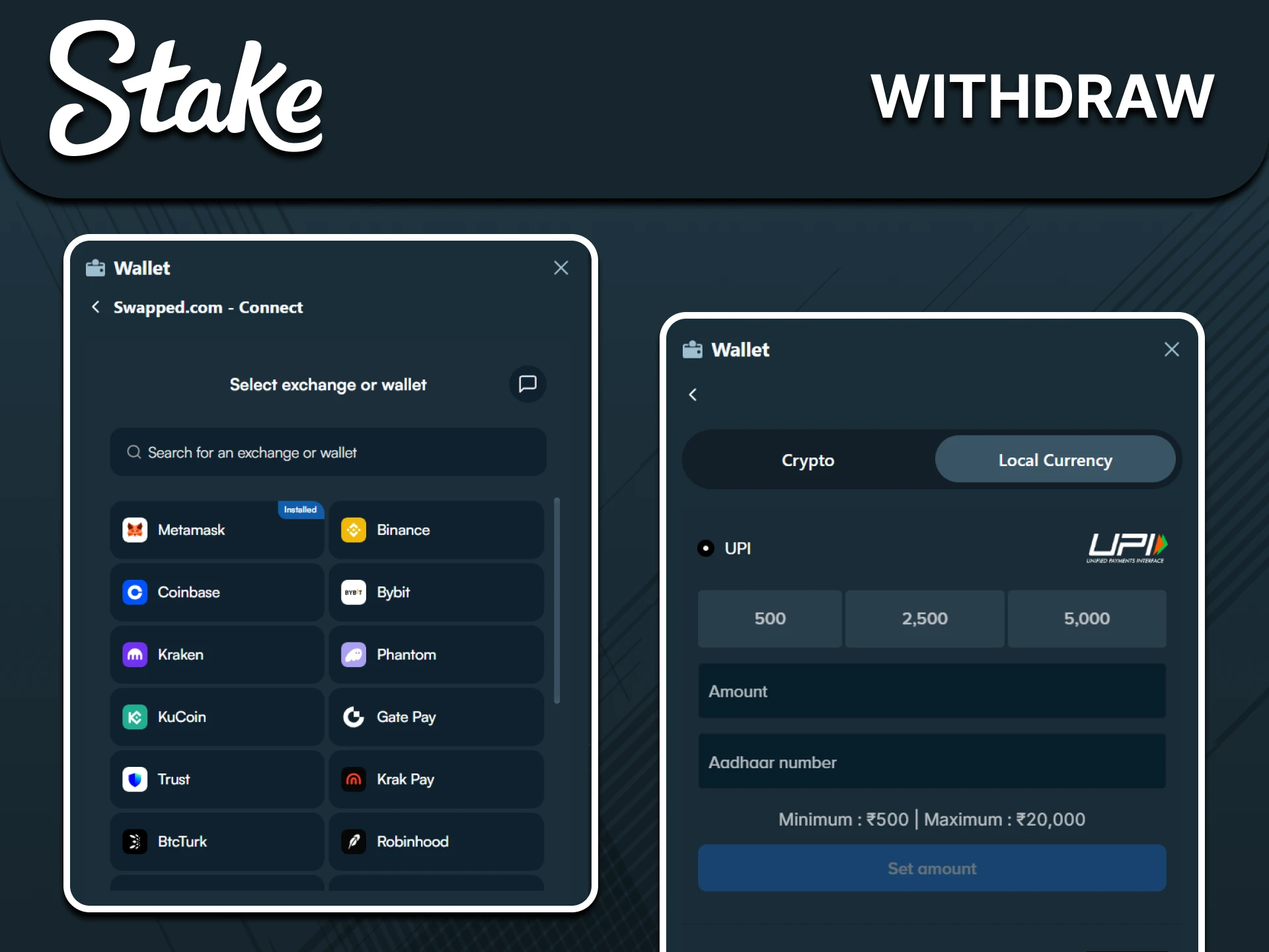 Wallet withdrawal guide illustration
