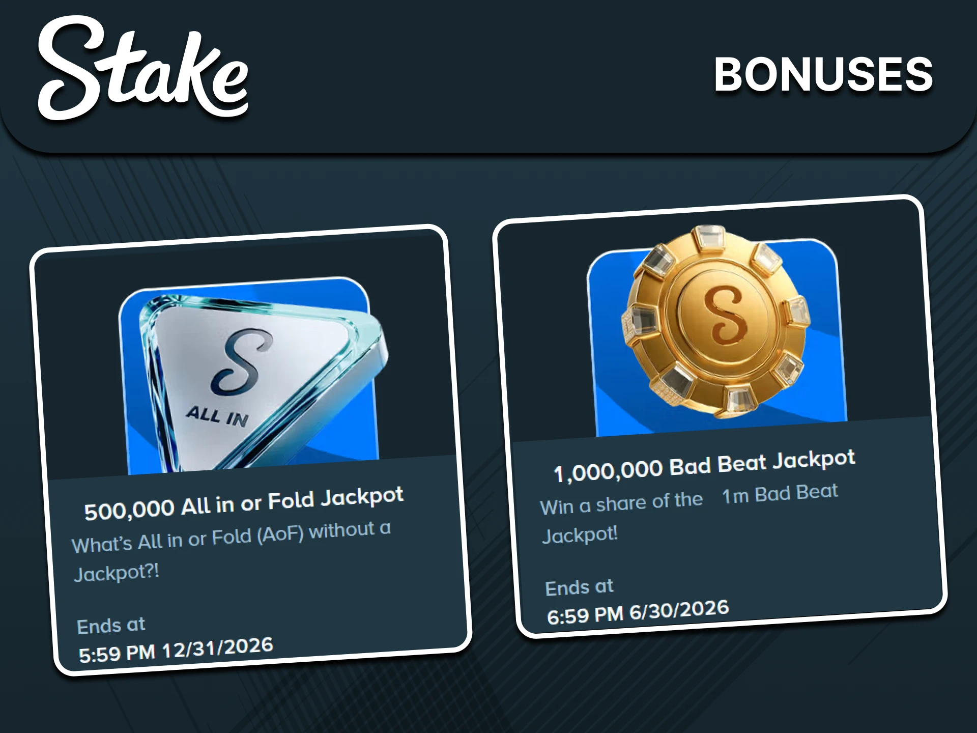 Poker promotion and jackpot information
