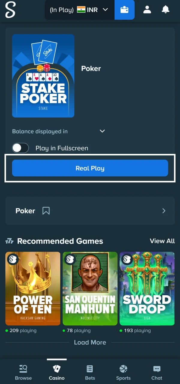 Poker lobby and table selection screenshot