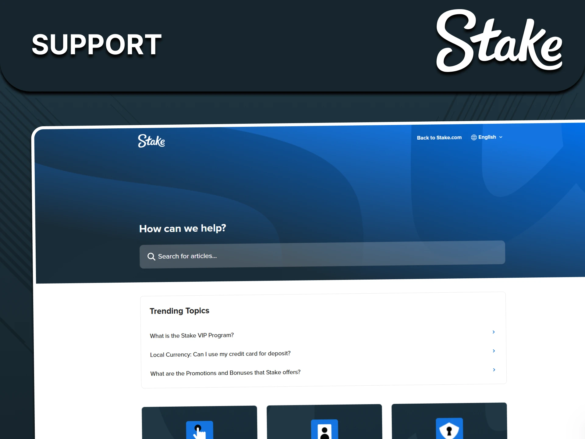 Stake sportsbook support illustration