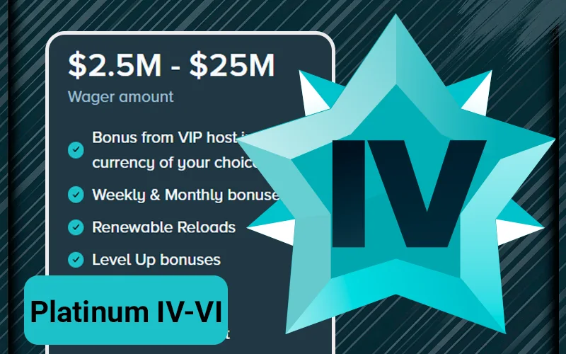 Stake Platinum IV to VI VIP tier badge