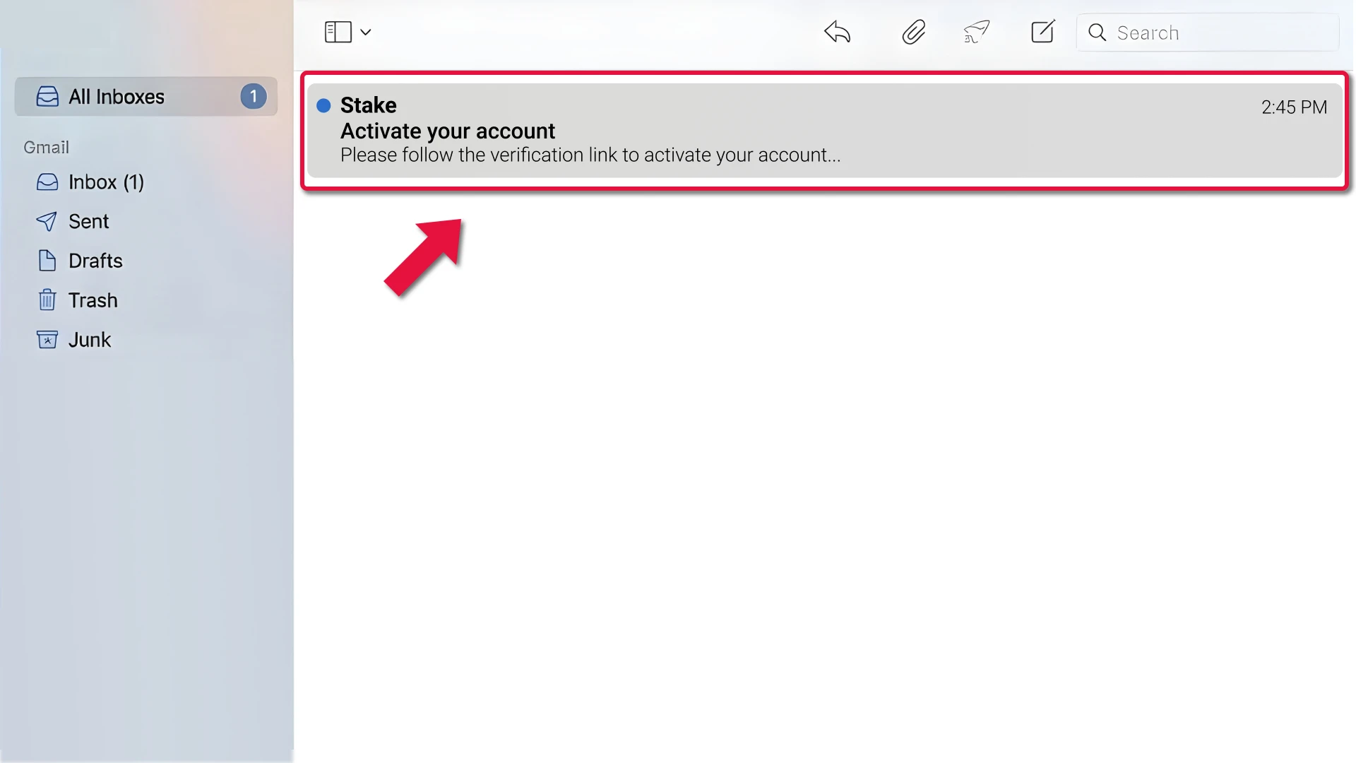 Stake profile verification screen example