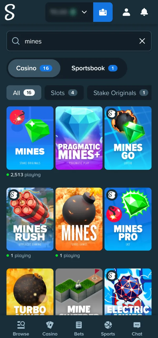 Mines casino search step illustration