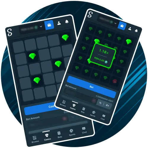 Mines phone interface illustration
