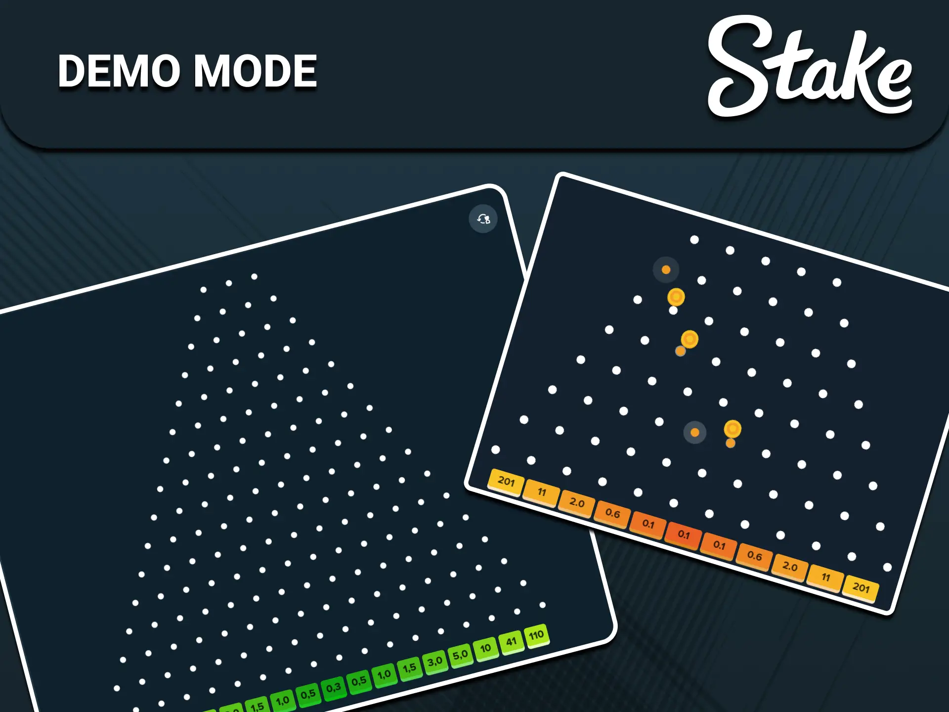 Plinko practice-mode illustration