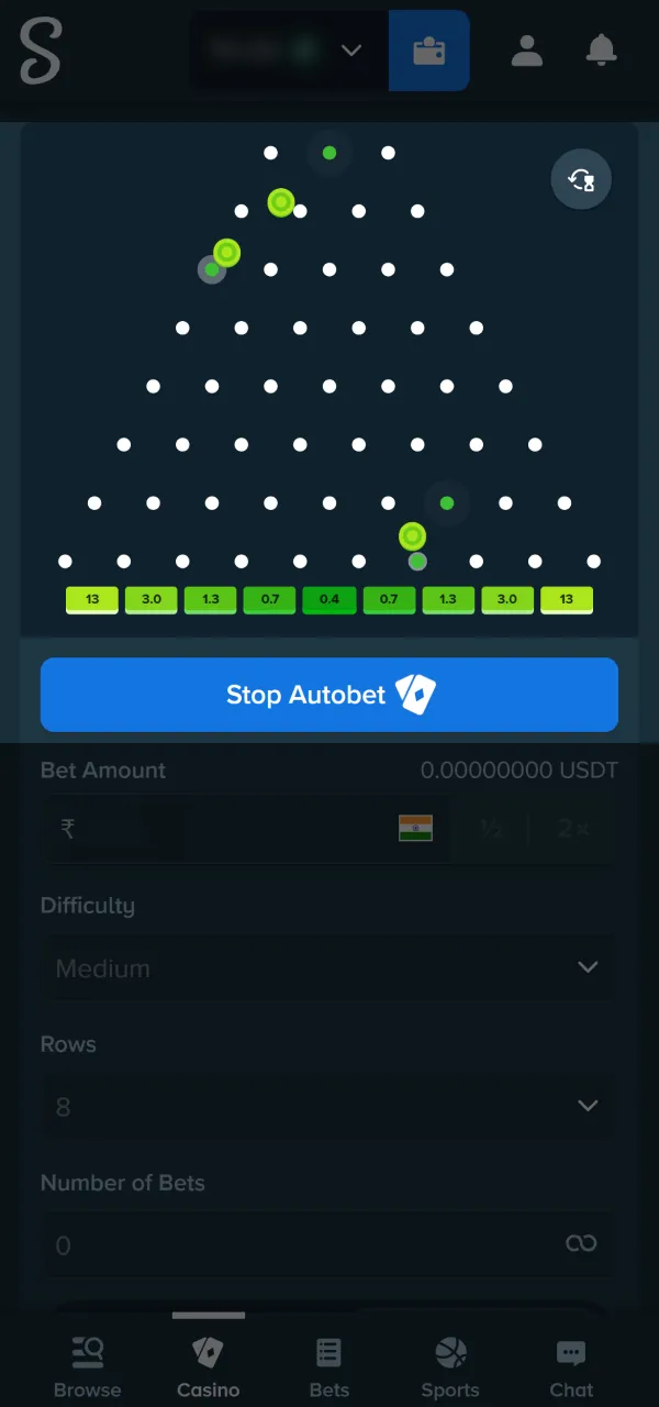 Plinko ball-drop step illustration