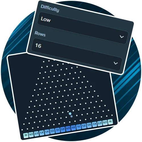 Plinko lower-risk settings illustration