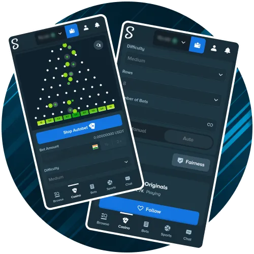 Plinko phone interface illustration